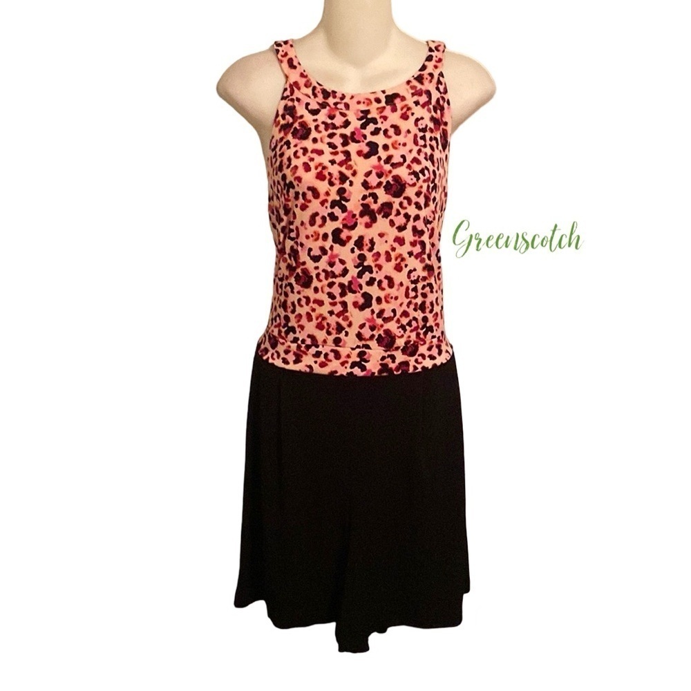 Torrid pink black leopard halter pocketed romper 1X 14 16 - Picture 3 of 13